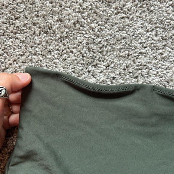 High-Waisted Olive Green Swim Bottoms - Picture 5 of 6